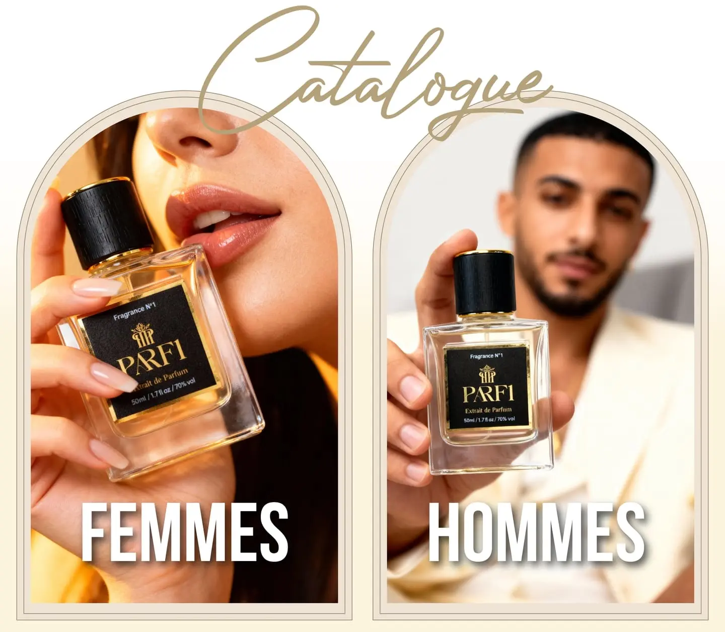 كاتالوج متنوع به أكثر من 200 عطر عالمي, سواء عطور نسائية او عطور خاصة بالرجال.